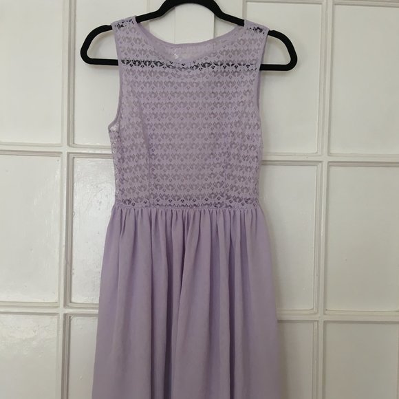 American Apparel Chiffon & Lace Lavender Dress - Picture 2 of 7